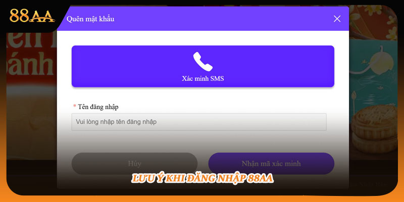 Lưu ý khi đăng nhập 88aa